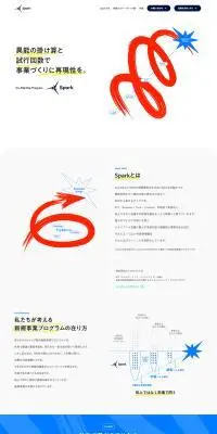 SparkのLPデザイン（企業・会社・お店／ブルー系／シンプル系）PC版