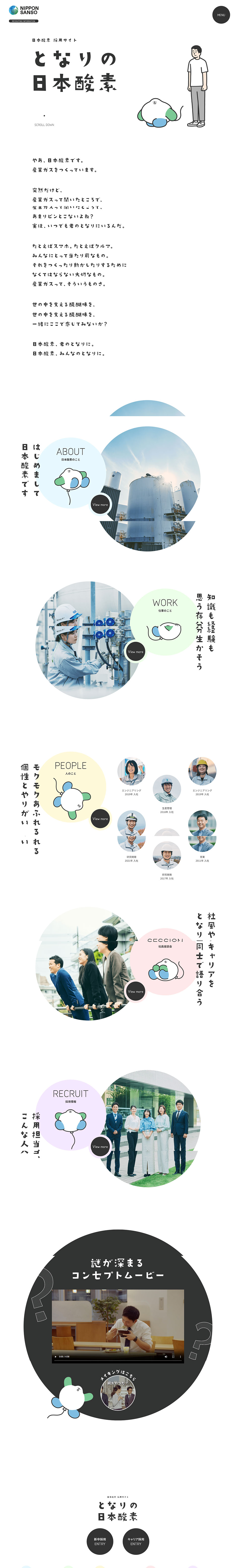 採用サイトのLPデザイン（中途採用／イエロー系／シンプル系）PC版