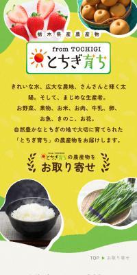とちぎ育ちのLPデザイン（フルーツ・果物・野菜／イエロー系／かわいい系）スマホ版