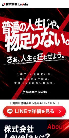 Kabushiki Kaisha Levela Recruitment LP design (recruitment / Black-colored / Cool style) PC version