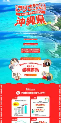 このアツさチャンスしかない！沖縄県～観光業がアツすぎる県～ × マイナビニュースのLPデザイン（イベント・キャンペーン・体験／オレンジ系／にぎやか系）PC版