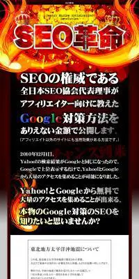 SEO革命のLPデザイン（インターネットサービス／レッド系／力強い系）PC版