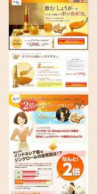 ジンジャーシロップのLPデザイン（食品／オレンジ系／シンプル系）PC版