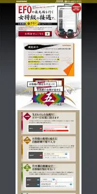 EFOでコンバージョンアップのLPデザイン（インターネットサービス／ブラック系／にぎやか系）PC版
