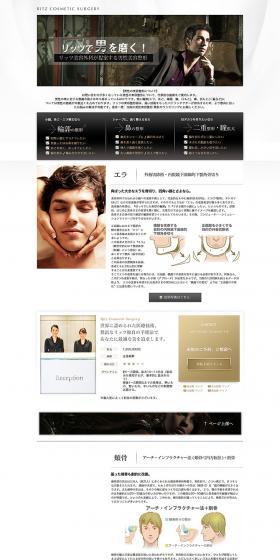 Male cosmetic surgery LP design (Beauty services / Black-colored / Simple) PC version
