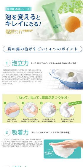 炭の露洗顔シリーズのLPデザイン（美容・スキンケア・香水／ホワイト系／シンプル系）PC版