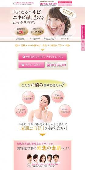 Completely clear up acne, acne scars, and pores. LP design (Beauty services / Pink shades / Refined style) PC version