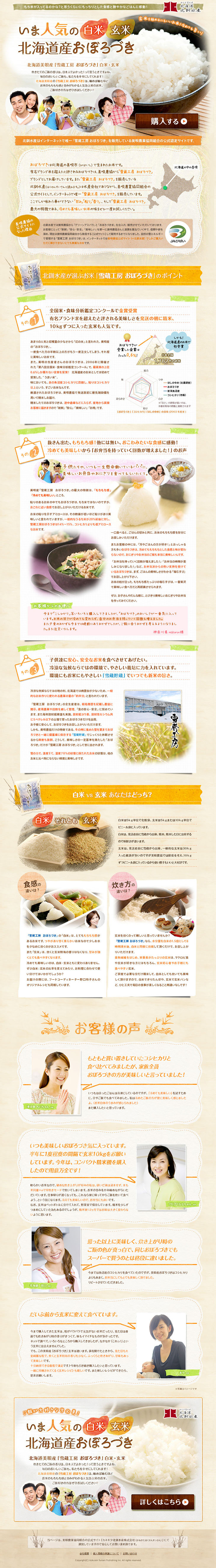 Oborozuki Rice from Hokkaido LP design (food / Beige tones / Cute style) PC version