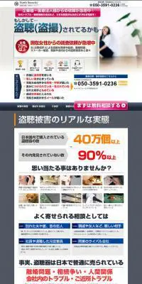 盗聴器、盗撮カメラ発見のお手伝いのLPデザイン（サービス・保険・金融／グレー系／信頼・安心系）PC版