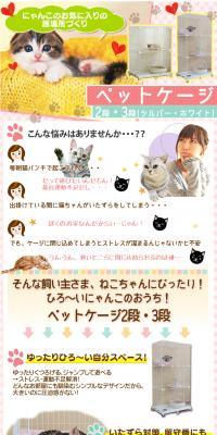 Cat cage 3-tier type LP design (Pets, Flowers, DIY Tools / White-based / Cute style) PC version