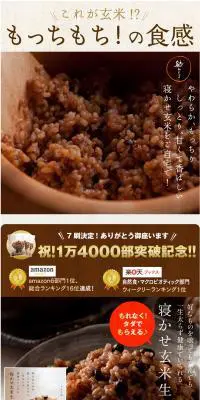 寝かせ玄米スタートキットのLPデザイン（食品／ブラウン系／信頼・安心系）PC版