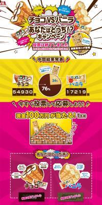 Chocolate vs. Vanilla: Which side are you on? Campaign LP design (food / yellow / Lively type) PC version
