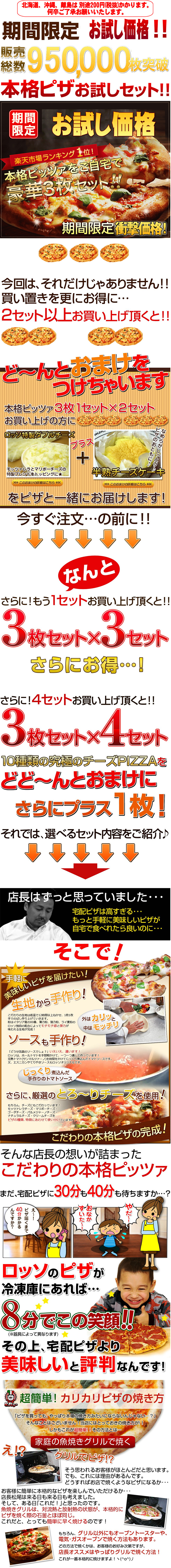 Trial Pizza Set - 3 Authentic Pizzas LP design (food / White-based / Strong) PC version
