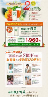 Daily vegetable drink LP design (Health and Beauty Foods and Supplements / Shades of grey / Lively type) PC version