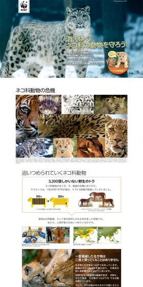 Let's protect vanishing felines! LP design (Services, Insurance, and Finance / White-based / Arts) PC version