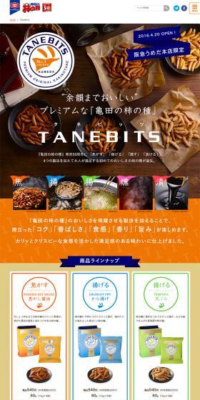 TANEBITSのLPデザイン（スイーツ・スナック菓子／オレンジ系／シンプル系）PC版