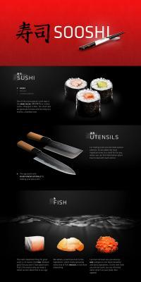 Sushi SOOSHI LP design (Internet service / Black-colored / Simple) PC version