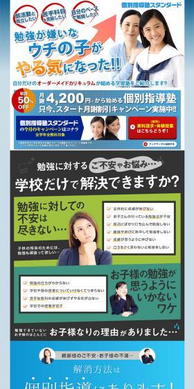 Standard Private Tutoring School LP design (Learning Materials / Shades of blue / Strong) PC version