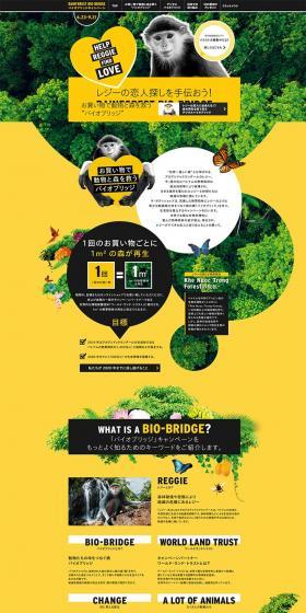 BioBridge Campaign LP design (Internet service / yellow / Arts) PC version