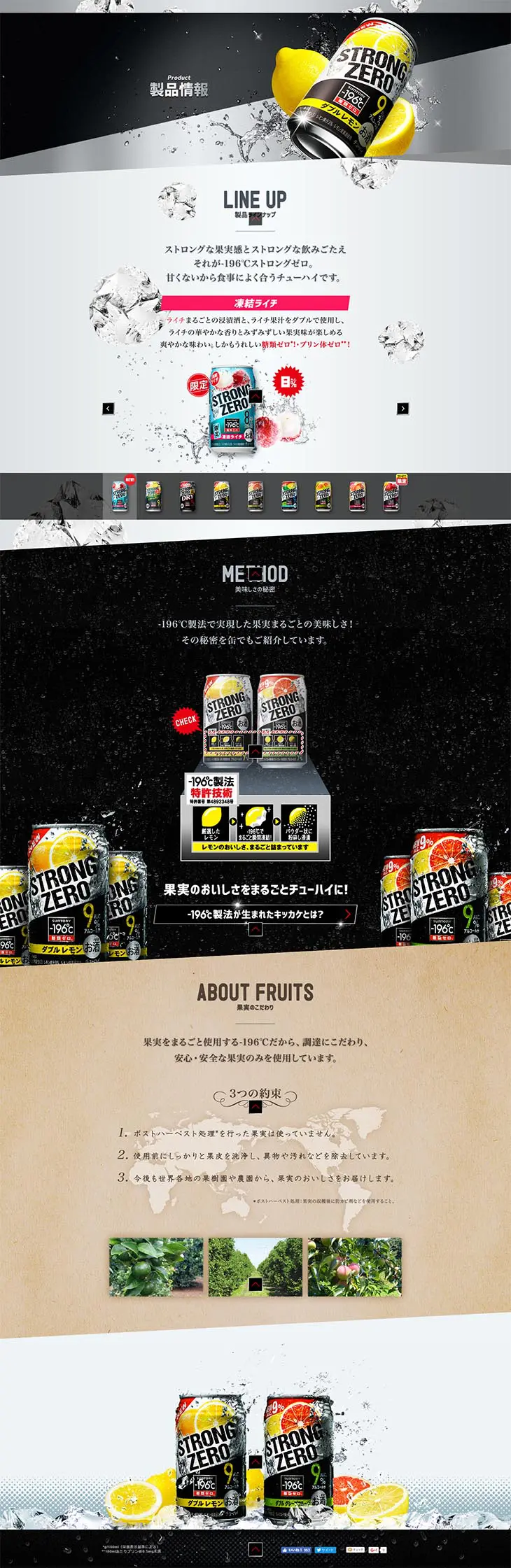 STRONG ZEROのLPデザイン（飲料・お酒／ブラック系／かっこいい系）PC版
