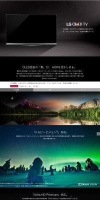 有機ELテレビのLPデザイン（家電・パソコン・通信機器／ブラック系／かっこいい系）PC版