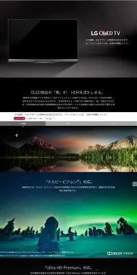 有機ELテレビのLPデザイン（家電・パソコン・通信機器／ブラック系／かっこいい系）PC版