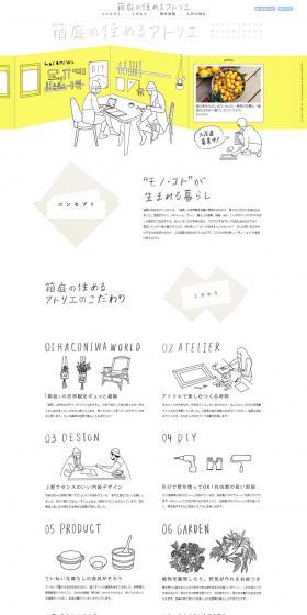 An atelier where one can live, like a miniature garden. LP design (Housing and Real Estate / White-based / Simple) PC version