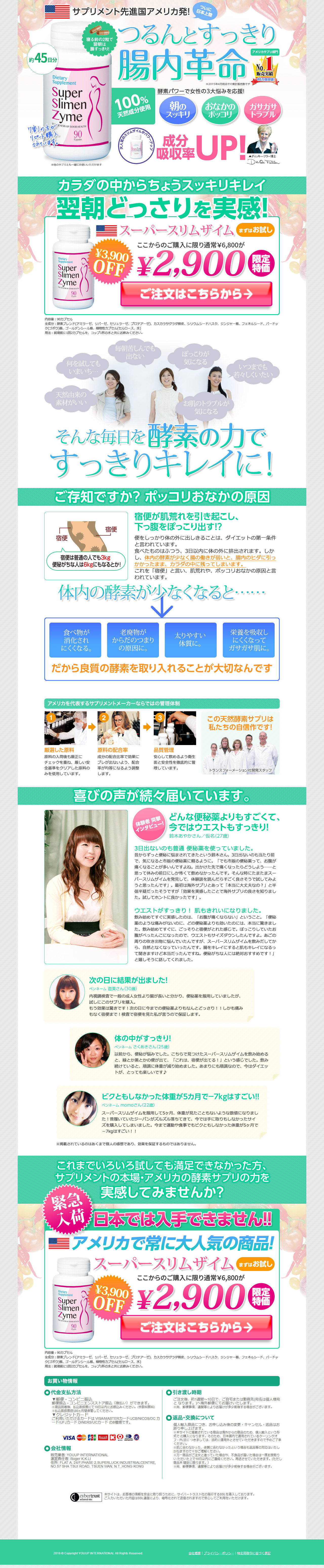 スーパースリムザイムのLPデザイン（健康・美容食品・サプリ／グレー系／にぎやか系）PC版