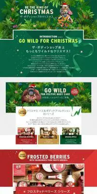 クリスマス特集のLPデザイン（美容・スキンケア・香水／グリーン系／アート・芸術系）PC版