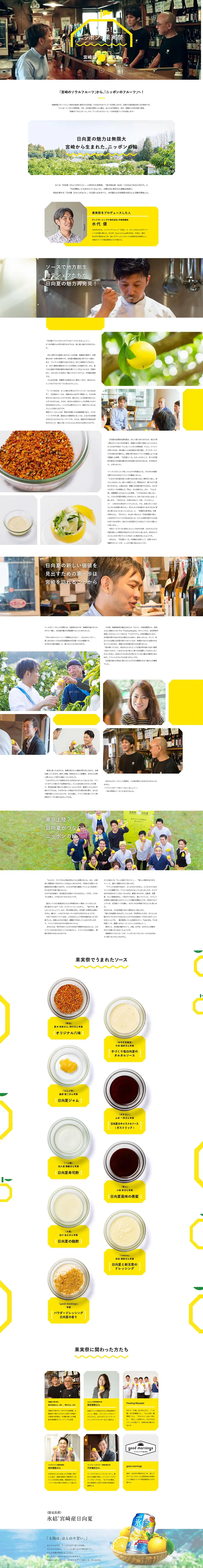 いいねニッポンの果実祭 宮崎県日向夏のLPデザイン（食品／イエロー系／シンプル系）PC版