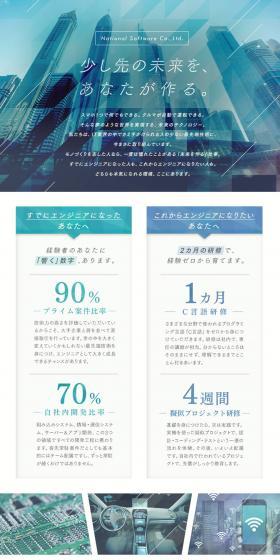 National Software Inc. Job Openings LP design (recruitment / Shades of blue / Simple) PC version