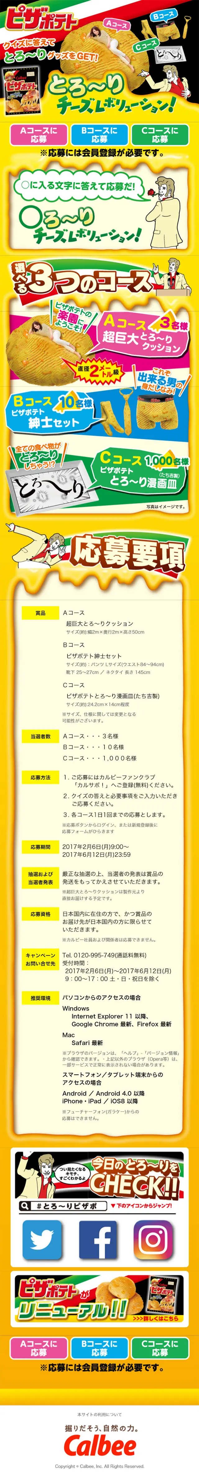 とろ～りチーズレボリューション！のLPデザイン（インターネットサービス／イエロー系／にぎやか系）スマホ版