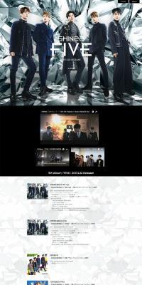 「FIVE」Special SiteのLPデザイン（本・音楽・ゲーム／ブラック系／かっこいい系）PC版