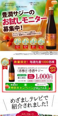 豊潤サジーのLPデザイン（健康・美容食品・サプリ／オレンジ系／信頼・安心系）PC版