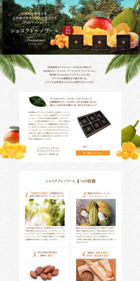 ローチョコレート ショコラ ドゥ ノワールのLPデザイン（スイーツ・スナック菓子／ブラウン系／オーガニック系）PC版