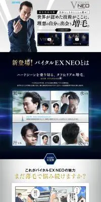 バイタルエクスネオのLPデザイン（エステ・脱毛・増毛・整形／グレー系／マンガ・イラスト系）PC版