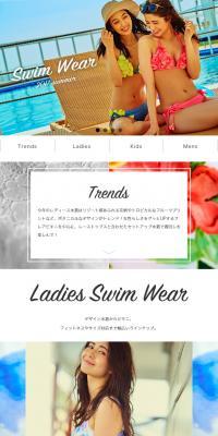 Swim WearのLPデザイン（ファッション／ブルー系）スマホ版