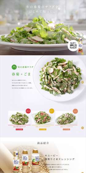 Deep-roasted Sesame Dressing LP design (food / Green tones / Simple) PC version