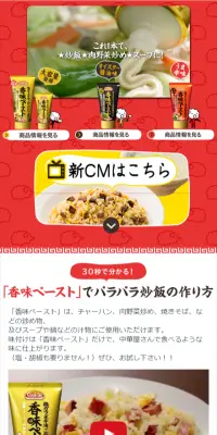 香味ペーストのLPデザイン（食品／レッド系／にぎやか系）スマホ版