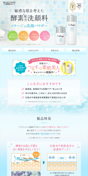 Collage Facial Cleansing Powder LP design (Beauty, Skincare, Fragrance / Multi-color type / Lively type) PC version