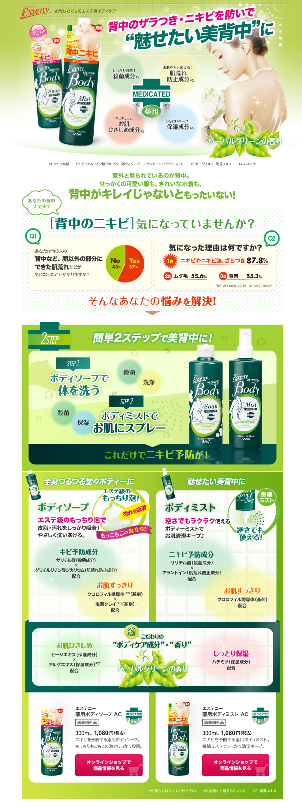 Esteny Medicated Body Soap, Medicated Body Mist LP design (Beauty, Skincare, Fragrance / Green tones / Clean-cut) PC version