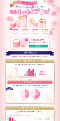 エクオールのLPデザイン（美容・スキンケア・香水／ピンク系／かわいい系）PC版