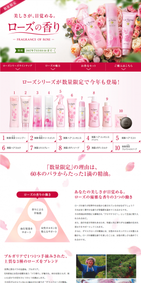 Rose Series LP design (Beauty, Skincare, Fragrance / Red tones / Simple) PC version