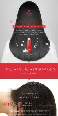 フェリーロゼ　トリートメントのLPデザイン（スキンケア・ボディケア・ヘアケア／ブラック系／キレイ系）PC版