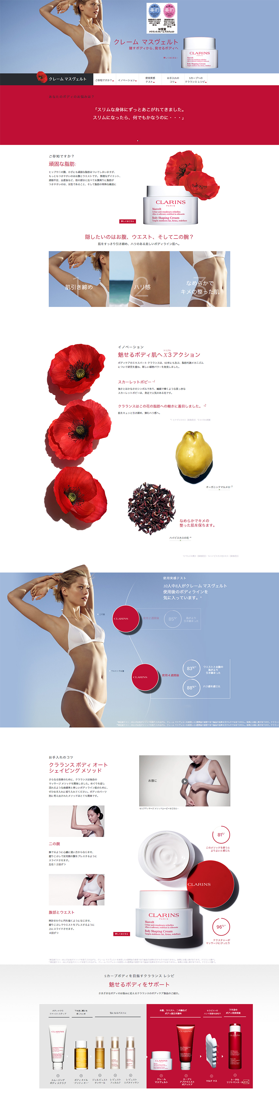 Crème Masvelt LP design (Beauty, Skincare, Fragrance / Red tones / Simple) PC version