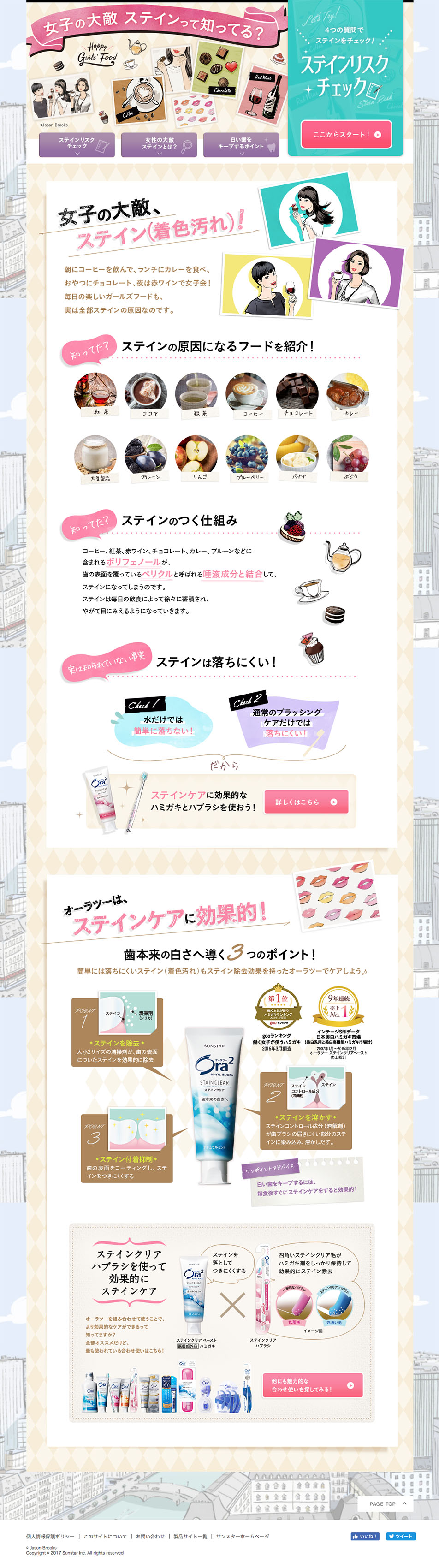Ora2 Stain Risk Check LP design (Beauty, Skincare, Fragrance / Multi-color type / Cute style) PC version