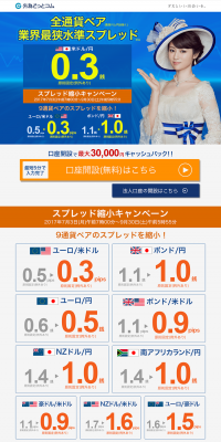 Gaitame dot com LP design (Services, Insurance, and Finance / Shades of blue / Lively type) PC version