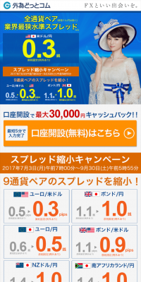 外為どっとコムのLPデザイン（サービス・保険・金融／ブルー系／にぎやか系）スマホ版