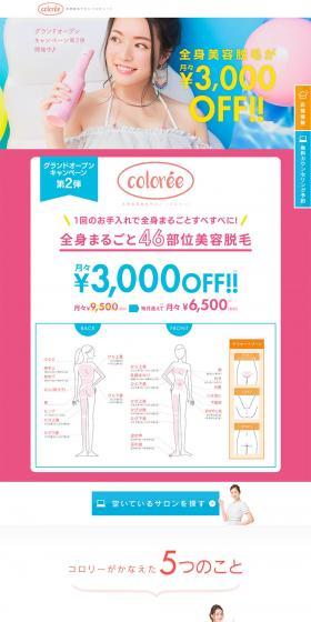 Beauty Hair Removal Salon Coloree LP design (Beauty services / Multi-color type / Simple) PC version