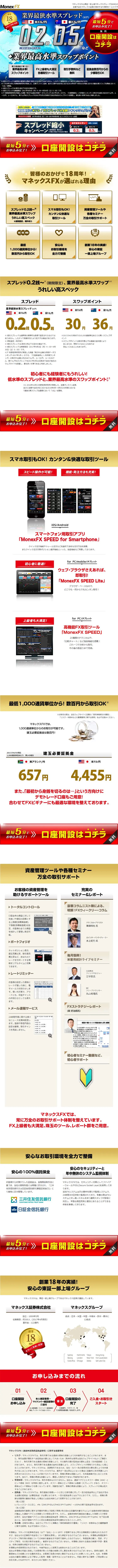 マネックスFXのLPデザイン（サービス・保険・金融／ブルー系／信頼・安心系）PC版